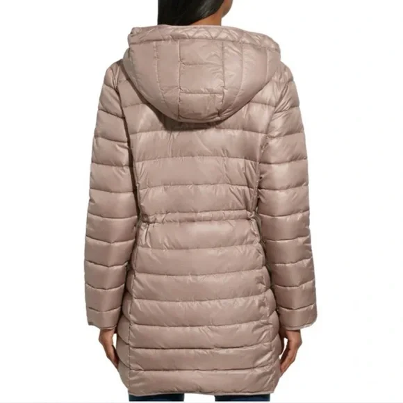 NWOT Kenneth Cole Khaki Brown Quilted Anorak Jacket - Picture 4 of 15